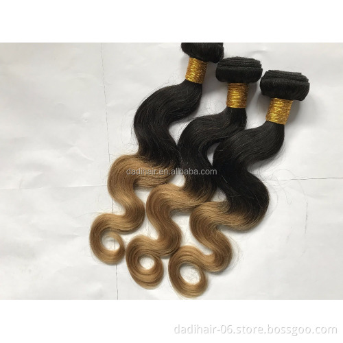 two tone color human hair extensions blonde hair virgin brazilian ombre blonde hair